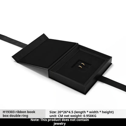 Jewelry storage box creative ribbon book box flap ring necklace jewelry display gift box