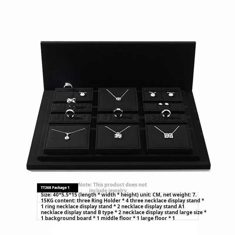 Jewelry display props, high-end microfiber necklace ring counter display jewelry display packaging Jim Display