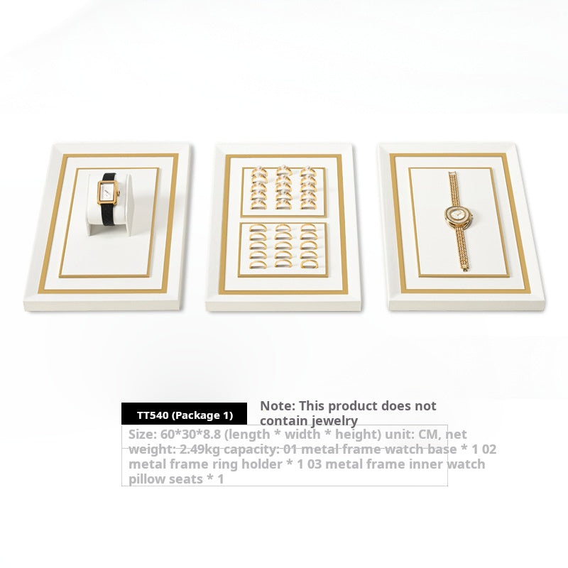 Luxury jewelry tray, metal watch holder, PU leather watch, ring counter, jewelry display props Jim Display