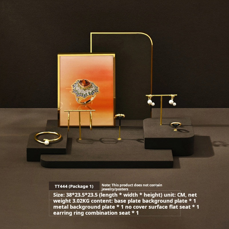 Luxury jewelry display props, microfiber rings, earrings, necklaces, plates, counter displays Jim Display
