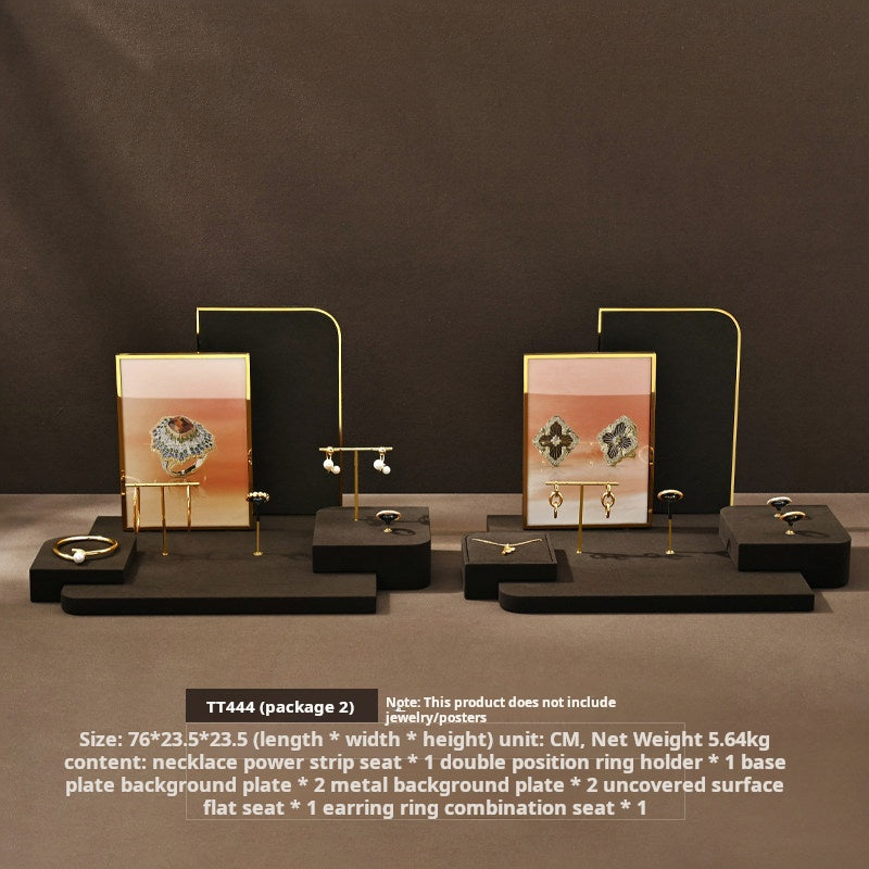 Luxury jewelry display props, microfiber rings, earrings, necklaces, plates, counter displays Jim Display