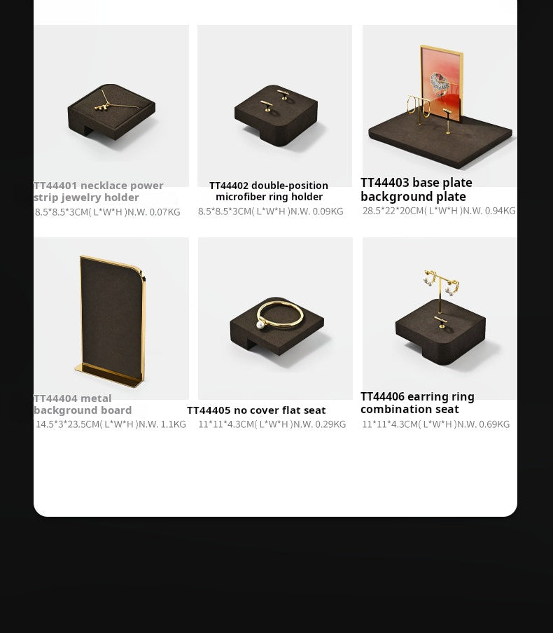 Luxury jewelry display props, microfiber rings, earrings, necklaces, plates, counter displays Jim Display