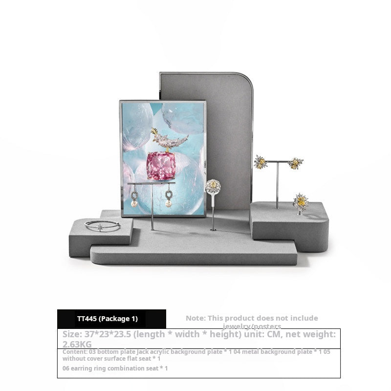 Luxury jewelry display props microfiber ring earrings necklace counter display display plate Jim Display