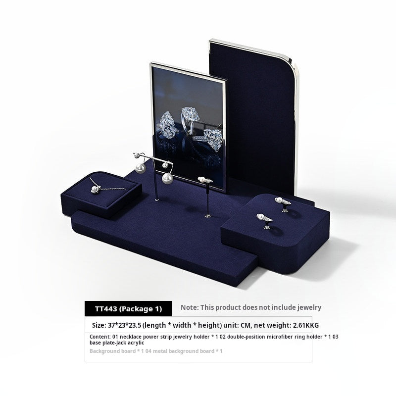 High-end microfiber jewelry display props ring earrings necklace counter display display plate Jim Display
