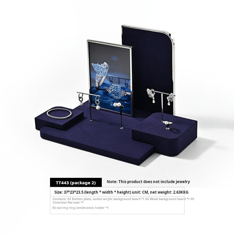 High-end microfiber jewelry display props ring earrings necklace counter display display plate Jim Display