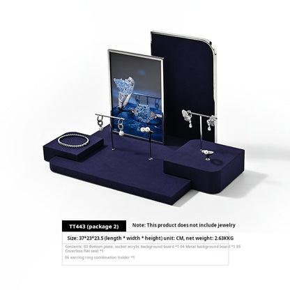 High-end microfiber jewelry display props ring earrings necklace counter display display plate Jim Display