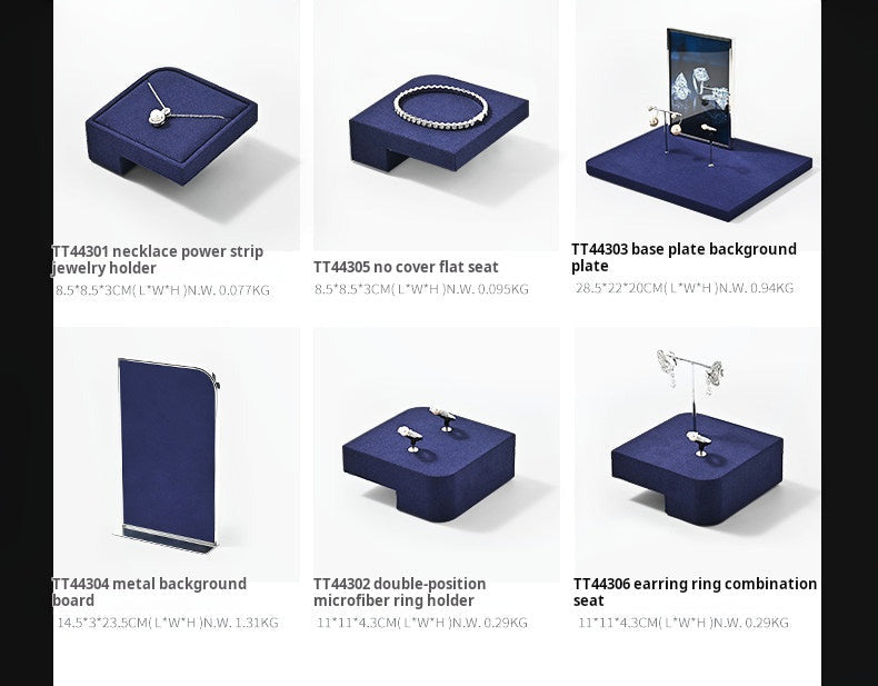 High-end microfiber jewelry display props ring earrings necklace counter display display plate Jim Display
