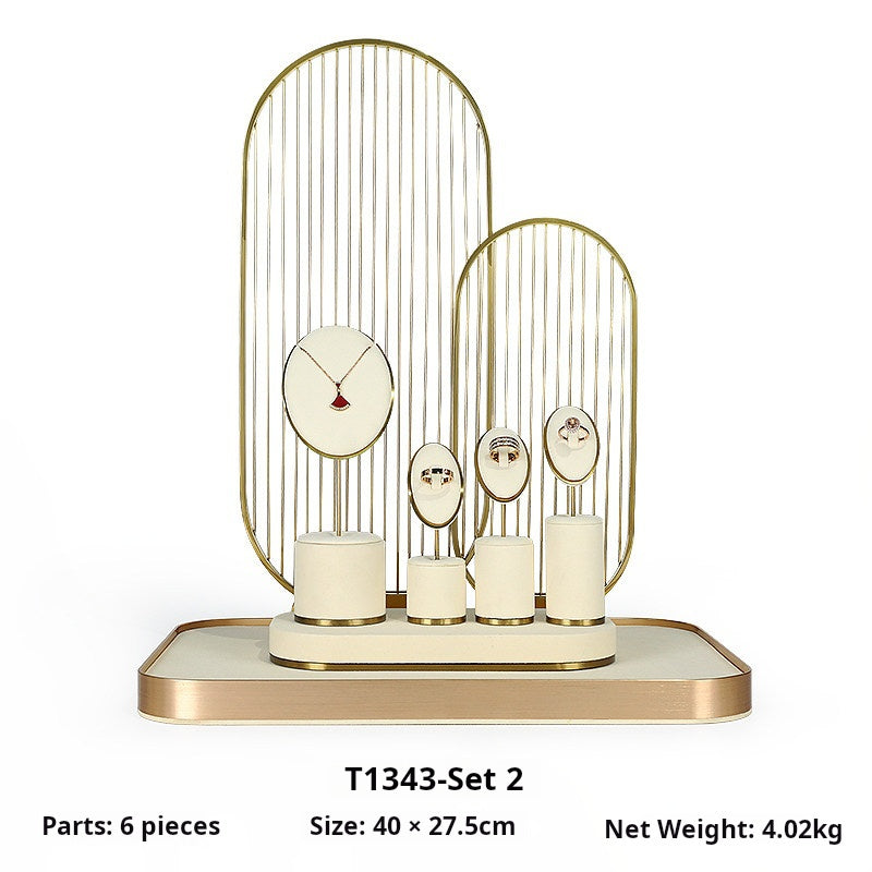 Off-white jewelry display shelf, necklace, ring, earrings, bracelets, bracelets, jewelry display props Jim Display