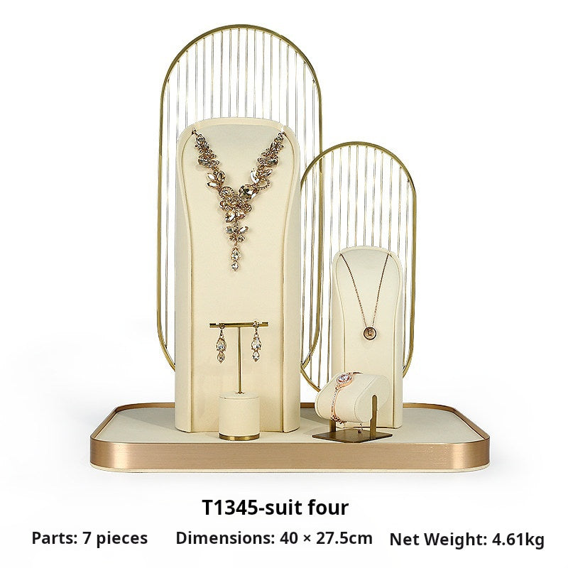Off-white jewelry display shelf, necklace, ring, earrings, bracelets, bracelets, jewelry display props Jim Display