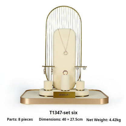 Off-white jewelry display shelf, necklace, ring, earrings, bracelets, bracelets, jewelry display props Jim Display