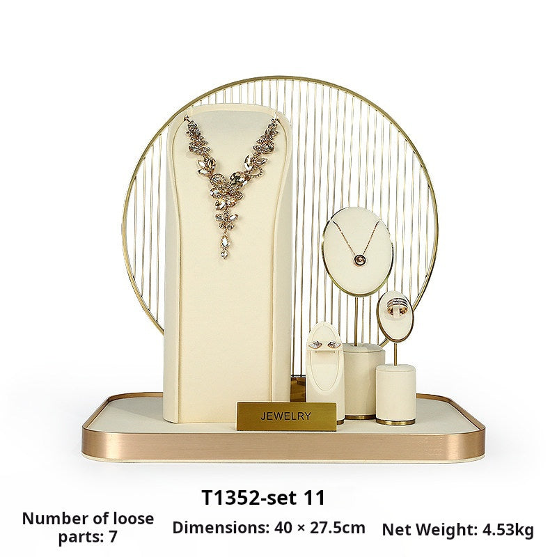 Off-white jewelry display shelf, necklace, ring, earrings, bracelets, bracelets, jewelry display props Jim Display