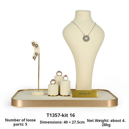 Off-white jewelry display shelf, necklace, ring, earrings, bracelets, bracelets, jewelry display props Jim Display
