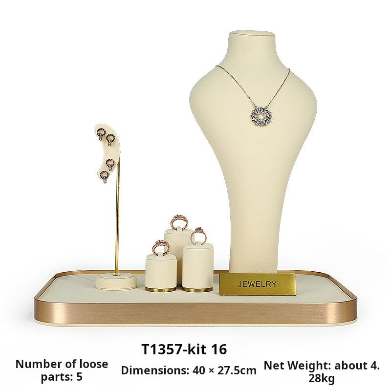 Off-white jewelry display shelf, necklace, ring, earrings, bracelets, bracelets, jewelry display props Jim Display