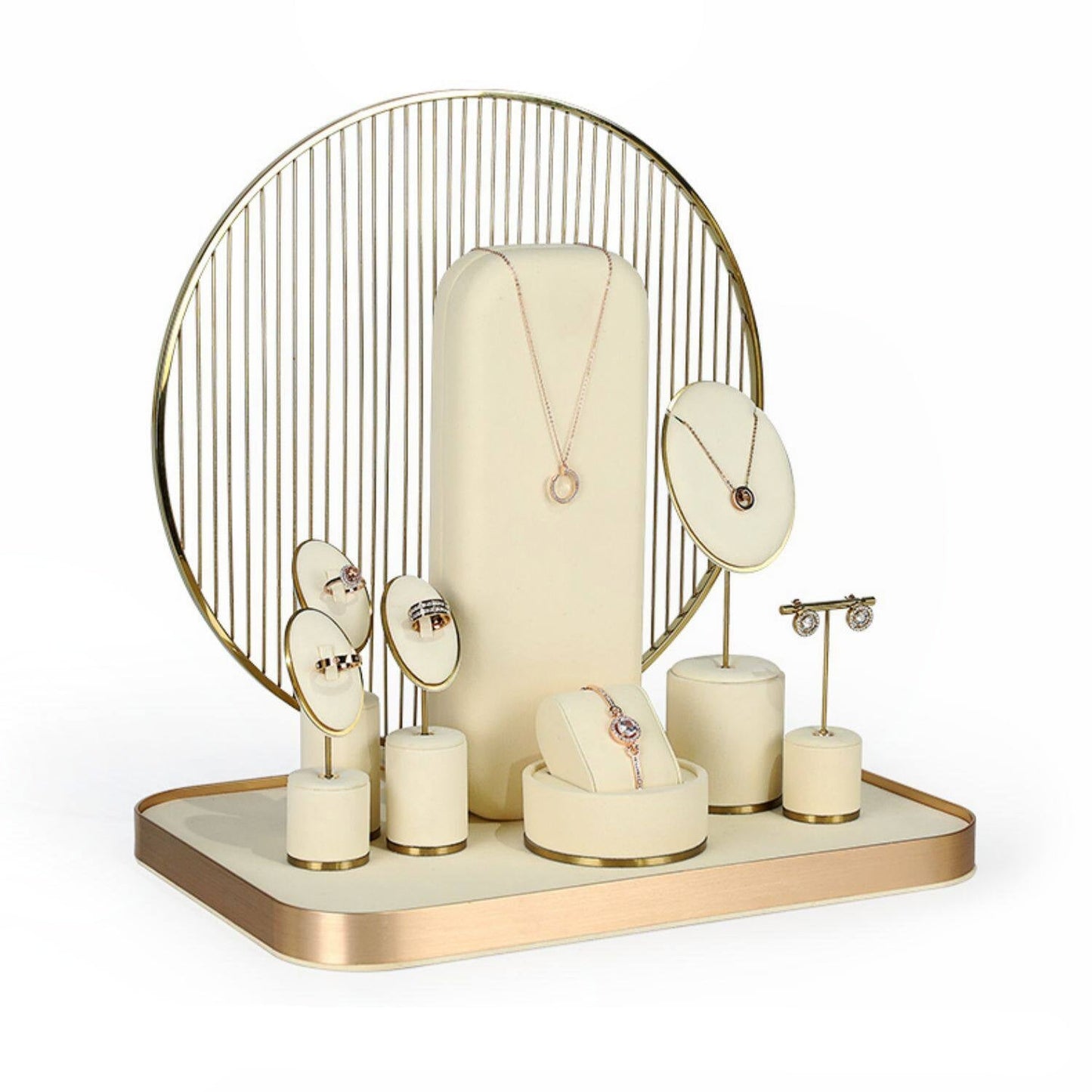 Off-white jewelry display shelf, necklace, ring, earrings, bracelets, bracelets, jewelry display props Jim Display