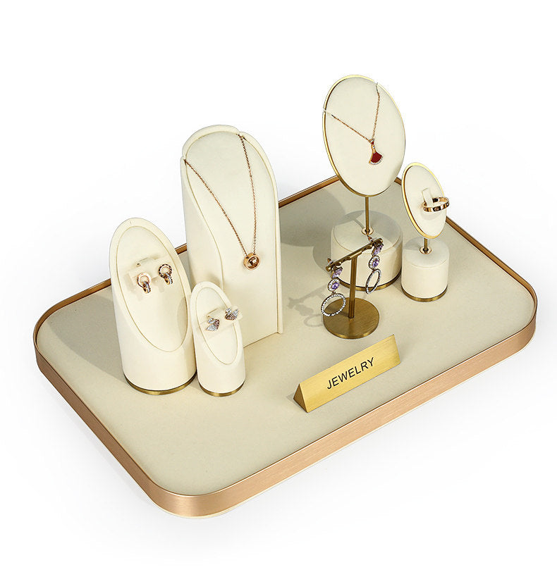 Off-white jewelry display shelf, necklace, ring, earrings, bracelets, bracelets, jewelry display props Jim Display