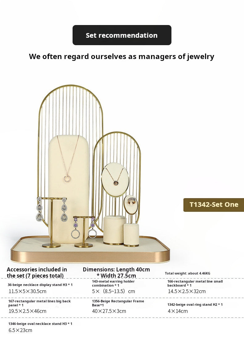 Off-white jewelry display shelf, necklace, ring, earrings, bracelets, bracelets, jewelry display props Jim Display