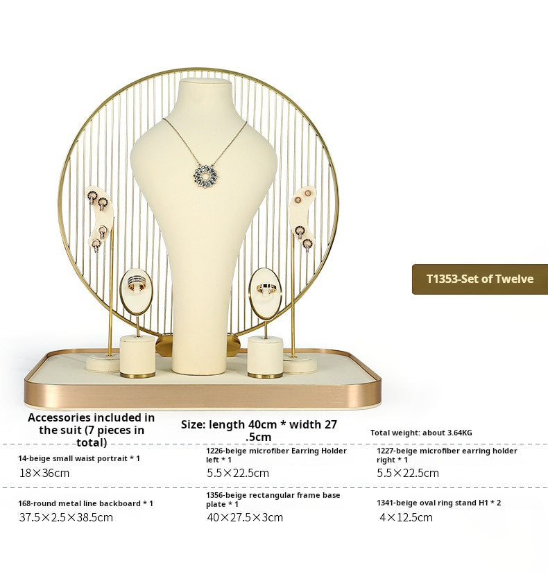 Off-white jewelry display shelf, necklace, ring, earrings, bracelets, bracelets, jewelry display props Jim Display