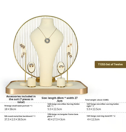 Off-white jewelry display shelf, necklace, ring, earrings, bracelets, bracelets, jewelry display props Jim Display
