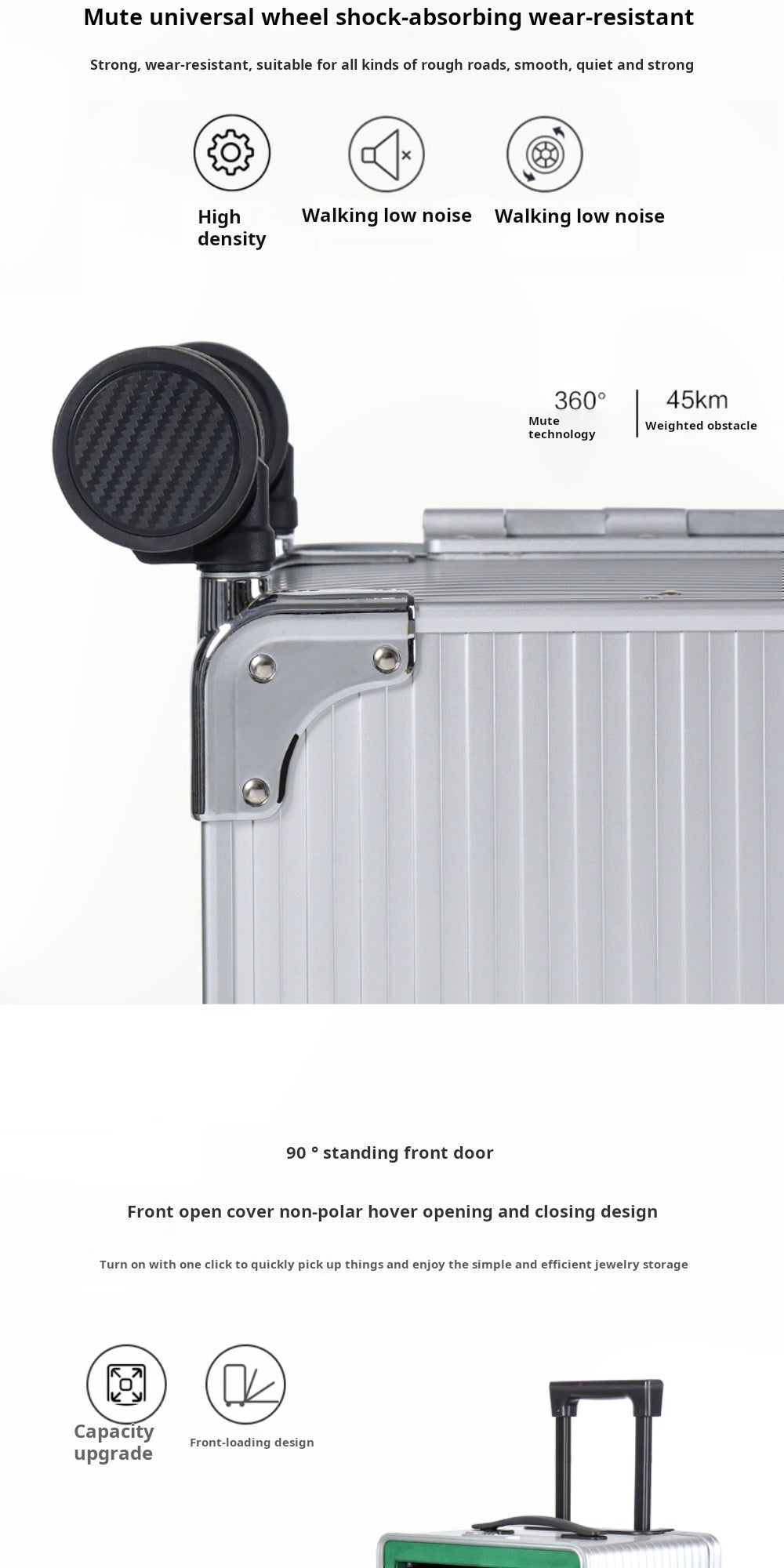 Aluminum and magnesium alloy high-grade large-capacity jewelry case Luxury portable jewelry trolley flight case Jim Display