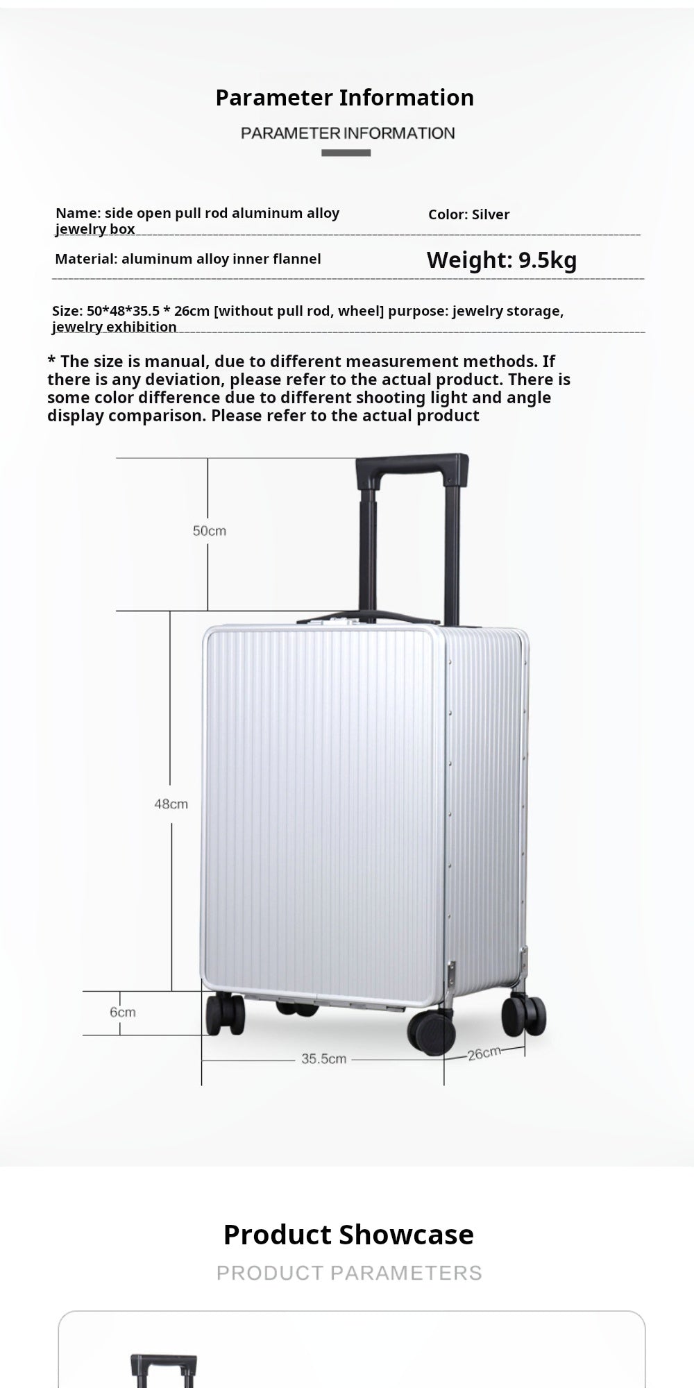 Aluminum and magnesium alloy high-grade large-capacity jewelry case Luxury portable jewelry trolley flight case Jim Display