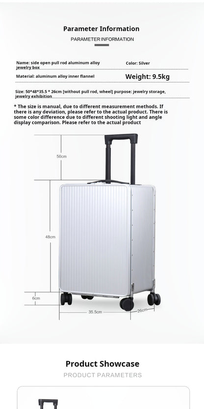 Aluminum and magnesium alloy high-grade large-capacity jewelry case Luxury portable jewelry trolley flight case Jim Display