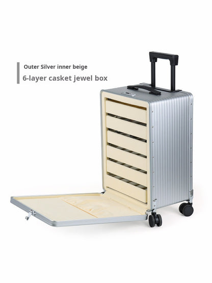 Aluminum and magnesium alloy high-grade large-capacity jewelry case Luxury portable jewelry trolley flight case Jim Display