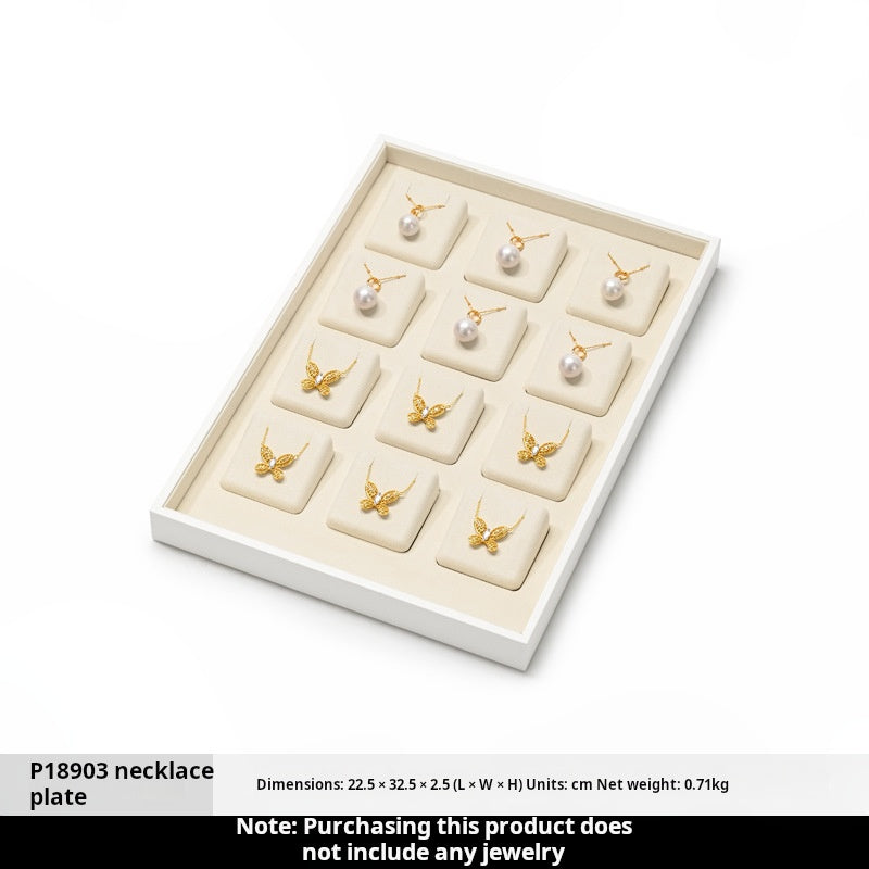 High-end jewelry display tray PU leather ring necklace earrings bracelet counter display tray